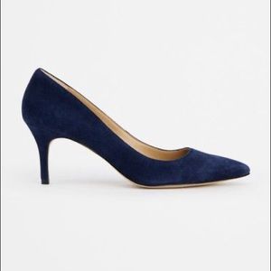 NEW Ann Taylor Eryn Blue Suede Kitten Heels Size 9